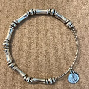 Alex and Ani Silver Tone Bamboo Bangle Bracelet